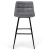 Lot de 4 tabourets gris clair en velours matelassé