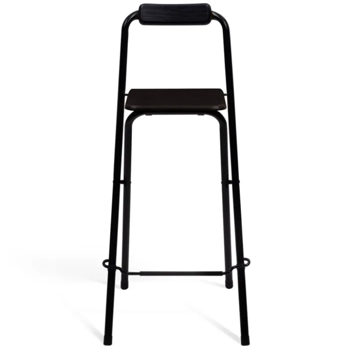 Lot de 4 tabourets hauts pliants noirs