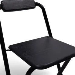 Lot de 4 tabourets hauts pliants noirs
