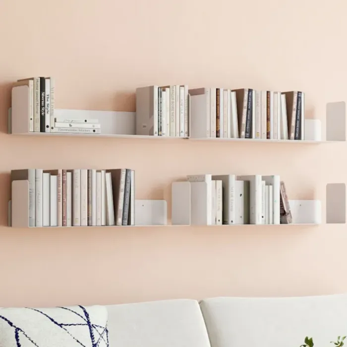 Lot de 4 étagères blanches 60x15 cm pour livres