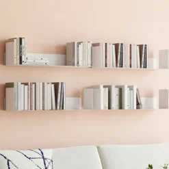 Lot de 4 étagères blanches 60x15 cm pour livres