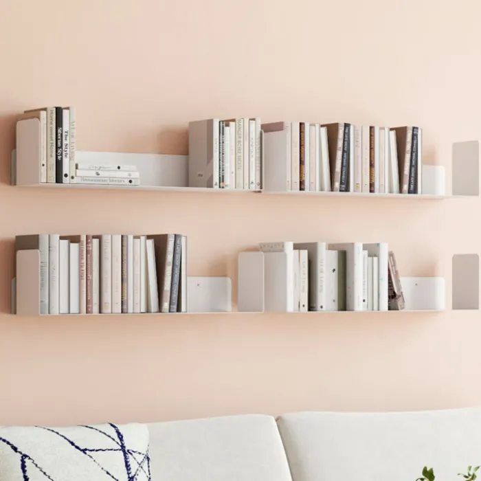 Lot de 4 étagères blanches 60x15 cm pour livres