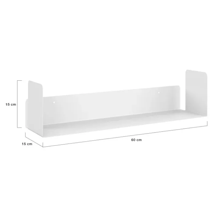Lot de 4 étagères blanches 60x15 cm pour livres