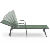 Lot de 2 transats de jardin inclinables en acier et toile vert olive