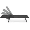 Lot de 2 transats de jardin inclinables toile et acier noir