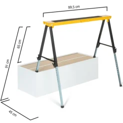 Lot de 2 tréteaux pliables avec plateau antiglisse