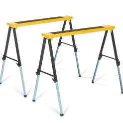 Lot de 2 tréteaux pliables avec plateau antiglisse
