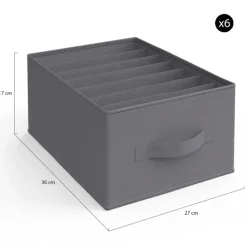 Lot de boites de rangement organisateur de dressing gris anthracite