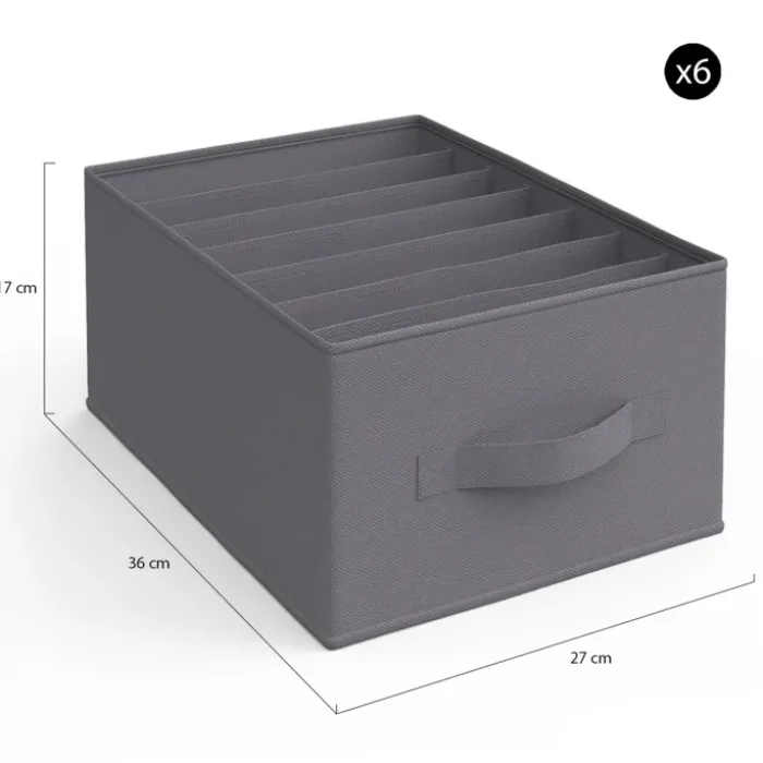 Lot de boites de rangement organisateur de dressing gris anthracite