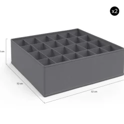 Lot de boites de rangement organisateur de dressing gris anthracite