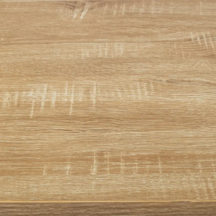 Îlot de cuisine noir et plateau façon hêtre 120 cm