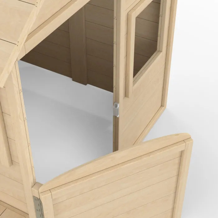 Maisonnette enfant en bois cabane de jeux extérieure avec table de pique-nique intégrée