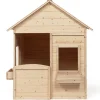 Maisonnette pour enfants en bois pour l’extérieur avec jardinières