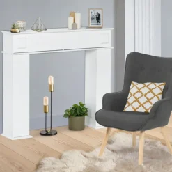 Manteau de cheminée console décorative avec rangement