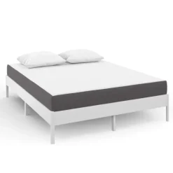 Matelas 160x200 cm à mémoire de forme épaisseur 20 cm blanc et gris