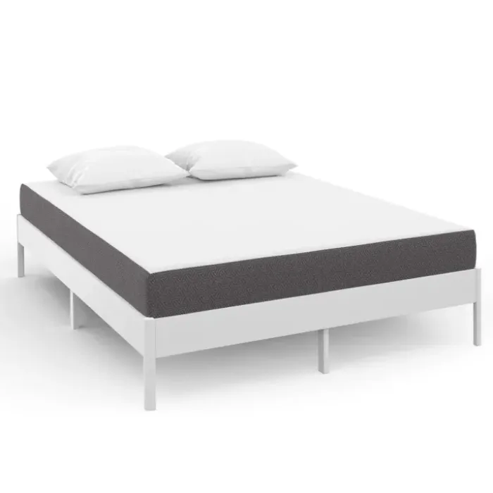 Matelas 160x200 cm à mémoire de forme épaisseur 20 cm blanc et gris