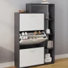 Meuble à chaussures 3 portes avec étagère