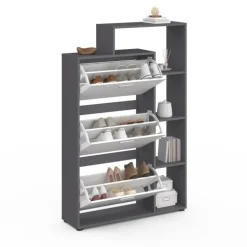 Meuble à chaussures 3 portes avec étagère