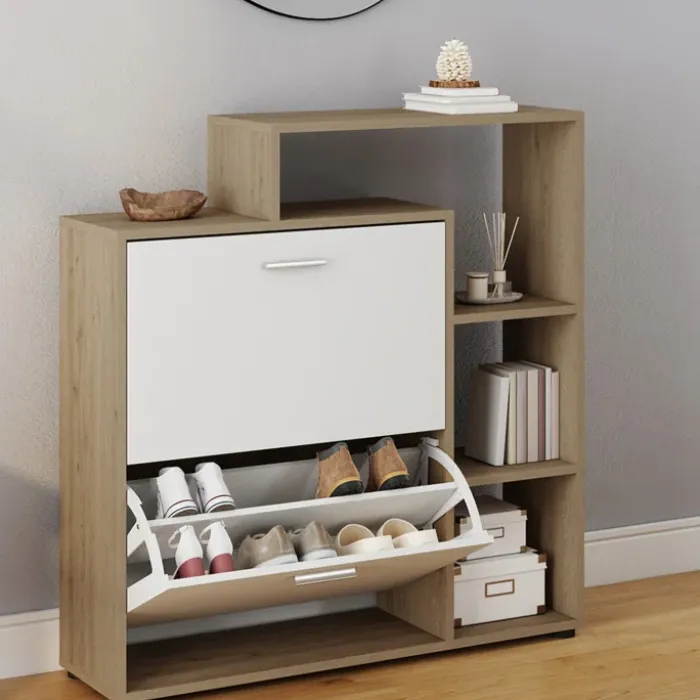 Meuble à chaussures 2 portes avec étagère