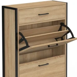 Meuble à chaussures avec 2 portes et 1 tiroir style industriel