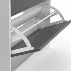Meuble à chaussures blanc et gris 2 portes