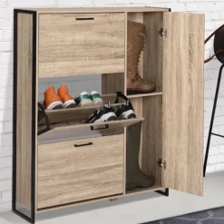 Meuble à chaussures industriel avec 4 portes