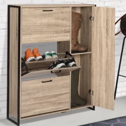 Meuble à chaussures industriel avec 4 portes