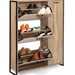 Meuble à chaussures industriel avec 4 portes