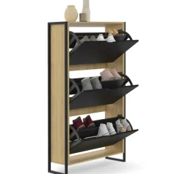 Meuble à chaussures industriel avec 3 portes