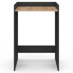 Meuble armoire pour machine à laver noir et bois façon hêtre