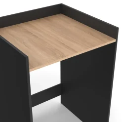 Meuble armoire pour machine à laver noir et bois façon hêtre