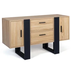 Meuble bas bois et noir