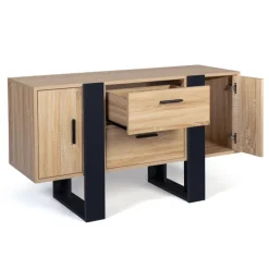 Meuble bas bois et noir