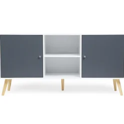 Meuble buffet scandinave blanc et gris 2 portes