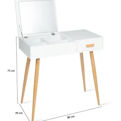 Meuble coiffeuse blanche style scandinave