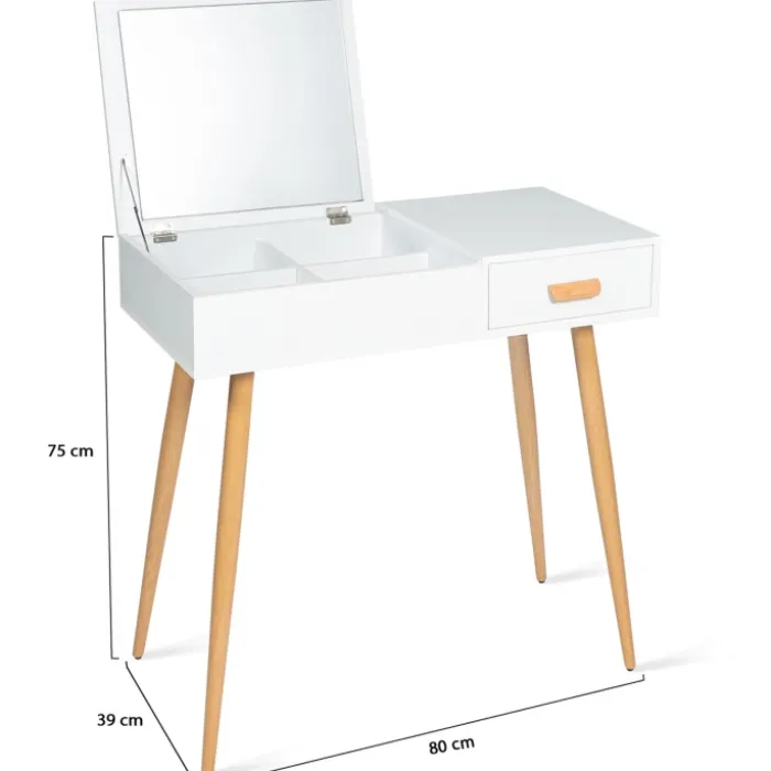 Meuble coiffeuse blanche style scandinave