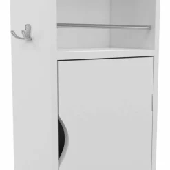 Meuble colonne salle de bain pivotant blanc