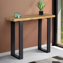 Meuble console bois et métal noir 100 cm