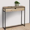 Meuble console industrielle bois et métal 90 cm