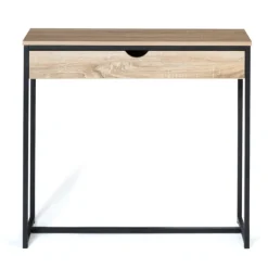 Meuble console industrielle bois et métal 90 cm