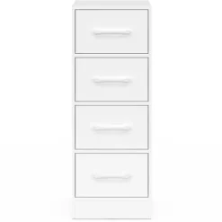 Meuble d'appoint 4 tiroirs 30 cm chiffonnier, meuble de rangement bois blanc