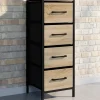 Meuble d'appoint 4 tiroirs 30 cm chiffonnier, meuble de rangement design industriel