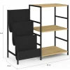 Meuble d'appoint, rangement avec étagères, supports vinyles et platine design industriel