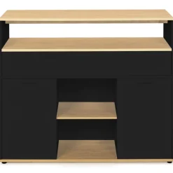 Meuble de bar mange-debout noir et bois