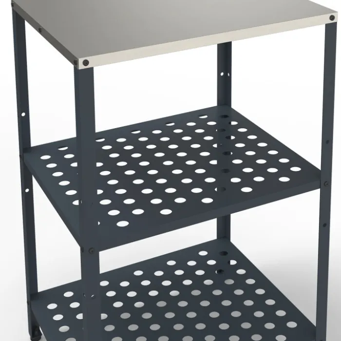 Meuble de cuisine extérieure 2 étagères en acier gris anthracite