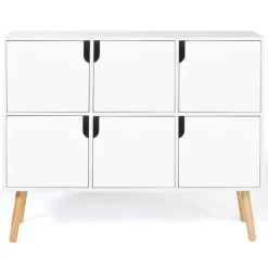 Meuble de rangement 6 cases pour enfant bois blanc
