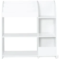 Meuble de rangement blanc pour jouets avec étagère bibliothèque