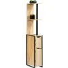 Meuble de toilette industriel bois et métal noir