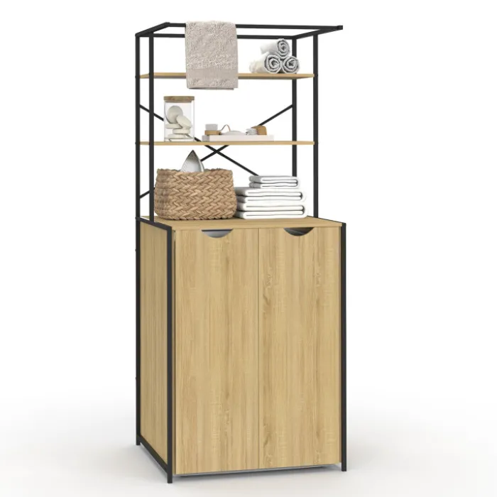 Meuble dessus machine à laver fermé design industriel