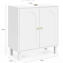 Meuble sous lavabo salle de bain design arche bois blanc